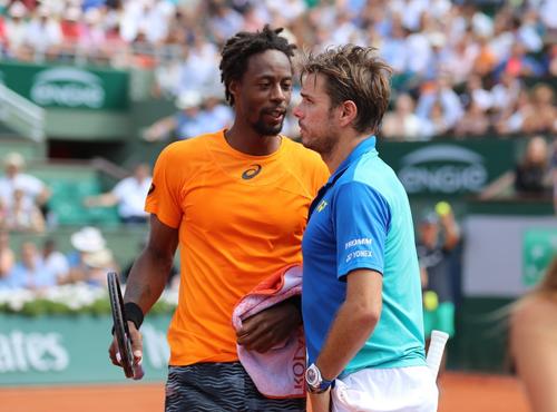 Stan Wawrinka și Gael Monfils în 2017 la Roland Garros, ultima oară când s-au confruntat la un turneu de Mare Șlem FOTO Imago