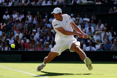 Oliver Tarvet, pe terenul central, în duelul cu Carlos Alcaraz/Foto: Getty Images