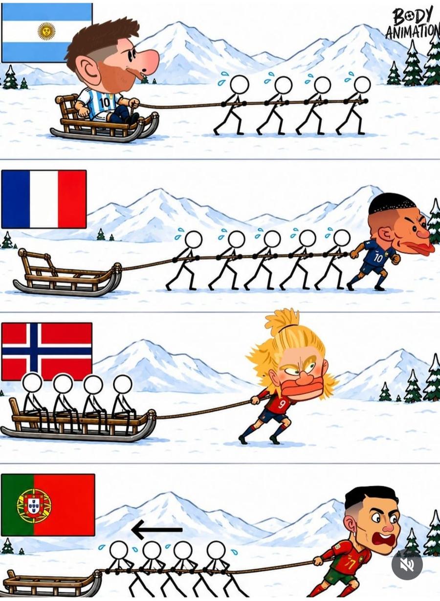Caricatură ce a circulat în mediul online în ultimele zile Diferența dintre Ronaldo și Messi...