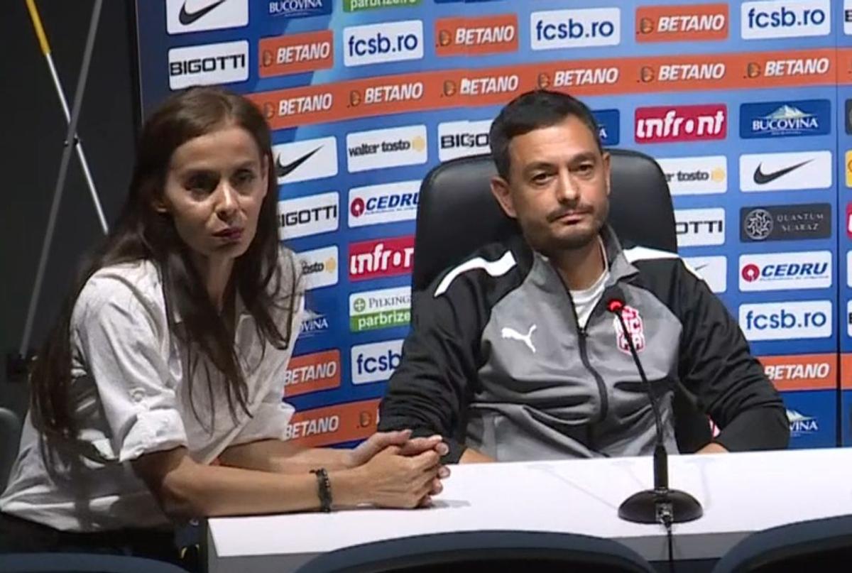 FOTO Margarita Peychinska, translator la conferința CSKA înainte de FCSB