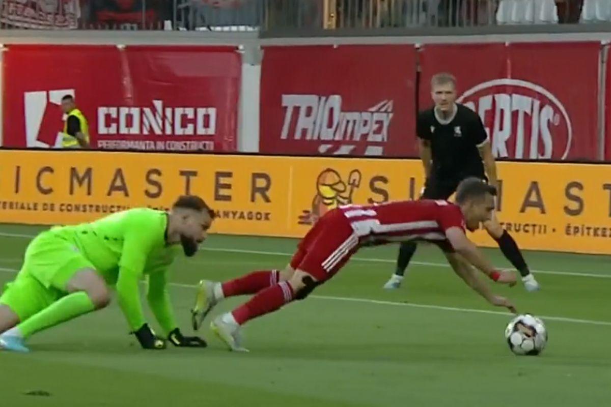 Penalty ușor primit de Sepsi în prima repriză cu CSKA: „plonjonul” lui Ștefănescu a contat decisiv