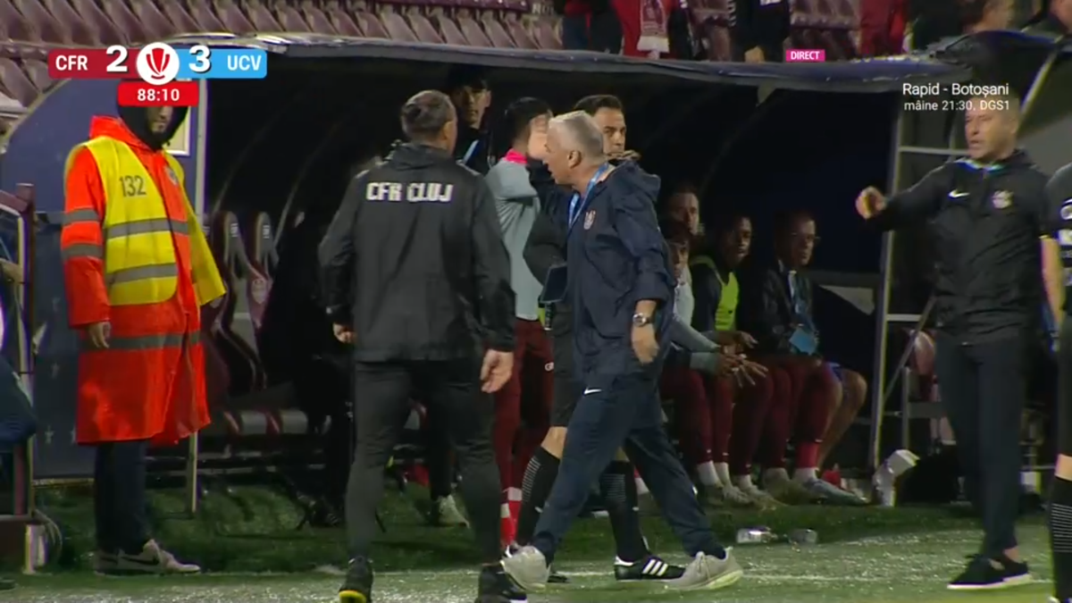 Dan Petrescu, trimis în tribune de Rareș Vidican într-un final incendiar în Gruia