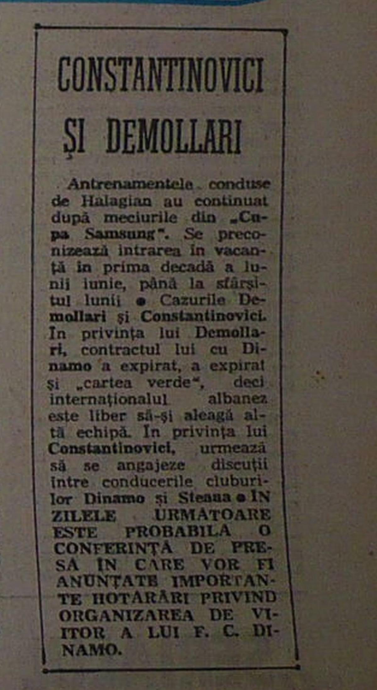 Sulejman Demollari - Dinamo - Steaua