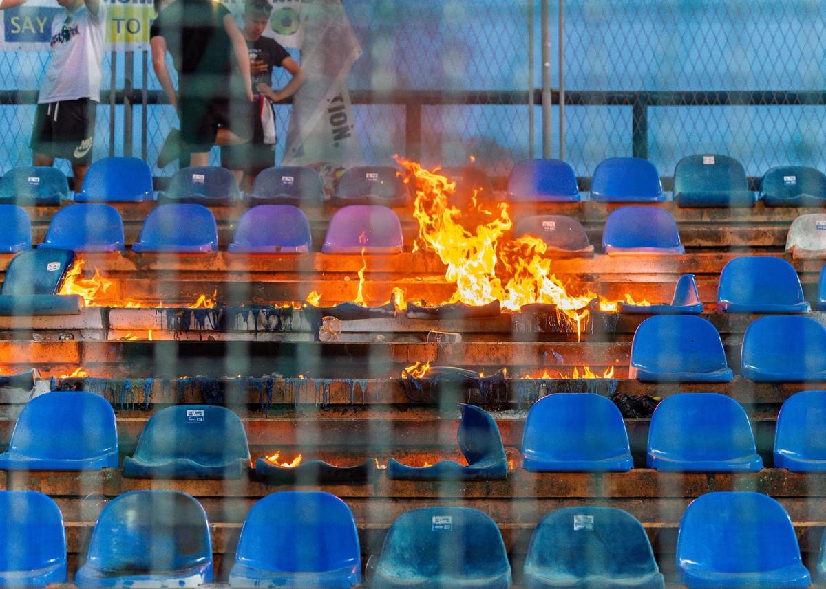 Stadion incendiat în Croația // foto: X
