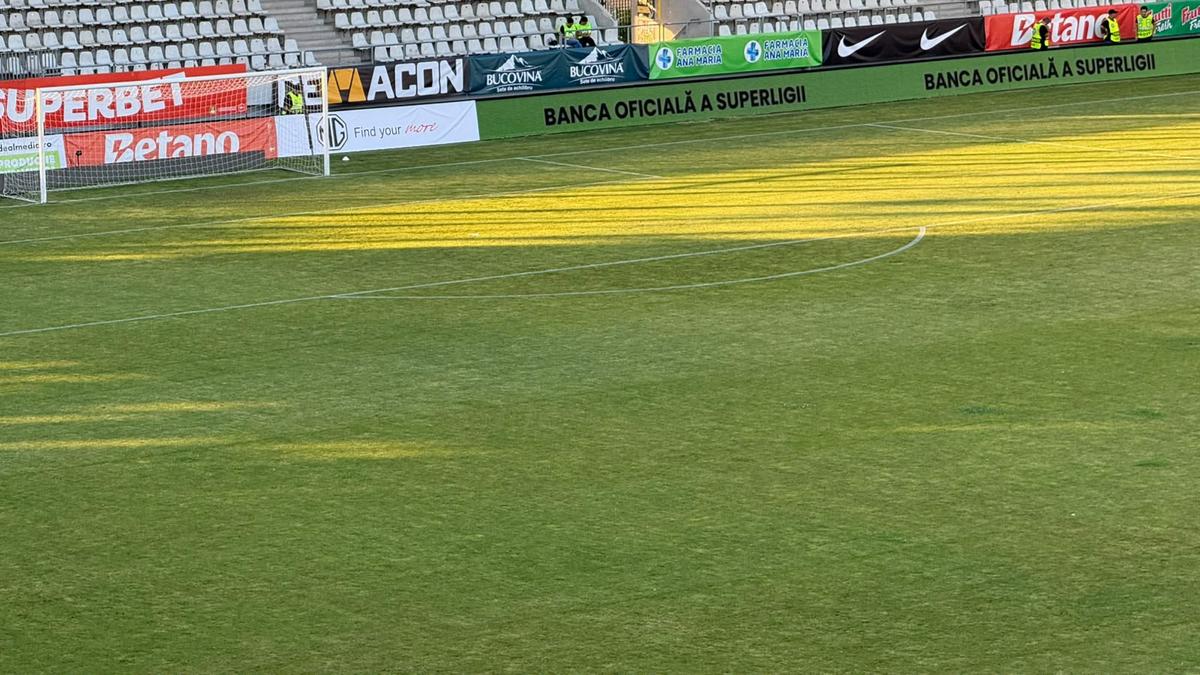 Gazonul de pe stadionul Arcul de Triumf la FCSB - Farul