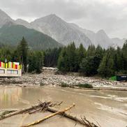 Stadionului olimpic de biatlon din Antholz, Italia, distrus de inundații // foto: instagram @lfvsuedtirol