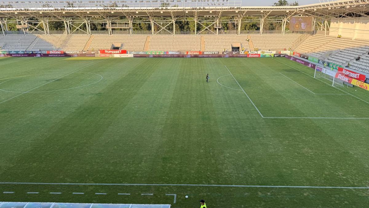 Gazonul de pe stadionul Arcul de Triumf la FCSB - Farul
