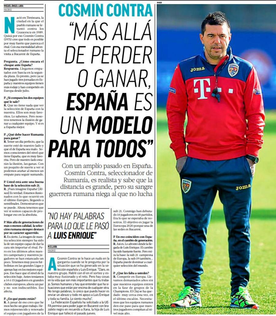 ROMÂNIA - SPANIA // Cosmin Contra, interviu percutant în Marca: „Mereu am pus probleme granzilor”