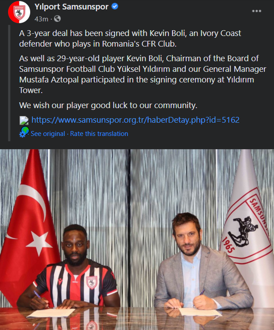 CFR CLUJ. Kevin Boli, prezentat la noua echipă » Detaliile mutării