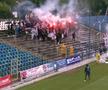 Suporterii au întârziat startul meciului Oțelul Galați - Poli Timișoara // foto: captură DigiSport