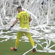 Suporterii au întârziat startul meciului Oțelul Galați - Poli Timișoara // foto: captură DigiSport