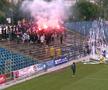 Suporterii au întârziat startul meciului Oțelul Galați - Poli Timișoara // foto: captură DigiSport