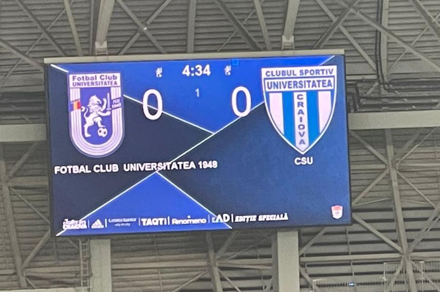 Aroganță de Craiova » Ce a afișat FCU pe tabelă la derby-ul cu CS Universitatea