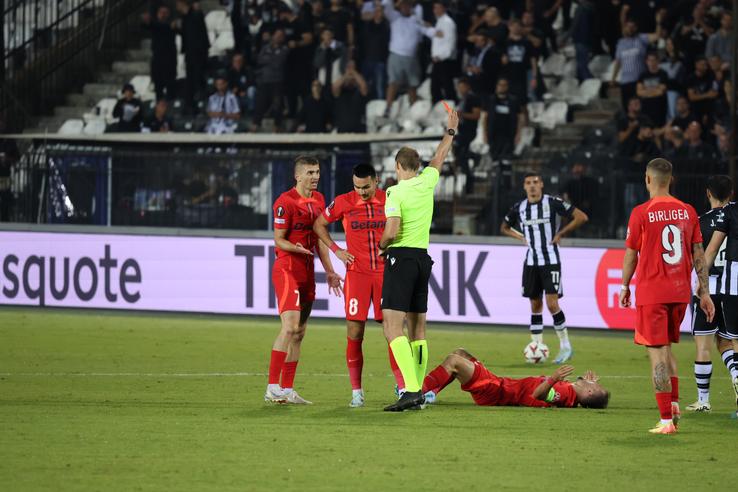 Darius Olaru, eliminat în meciul cu PAOK/ FOTO Ionuț Iordache (GSP)