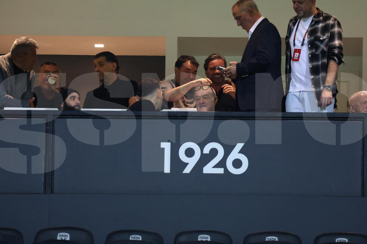 Gigi Becali, imagini senzaționale din loja de la PAOK - FCSB » Surpriză: cine a fost pe stadion lângă patronul campioanei