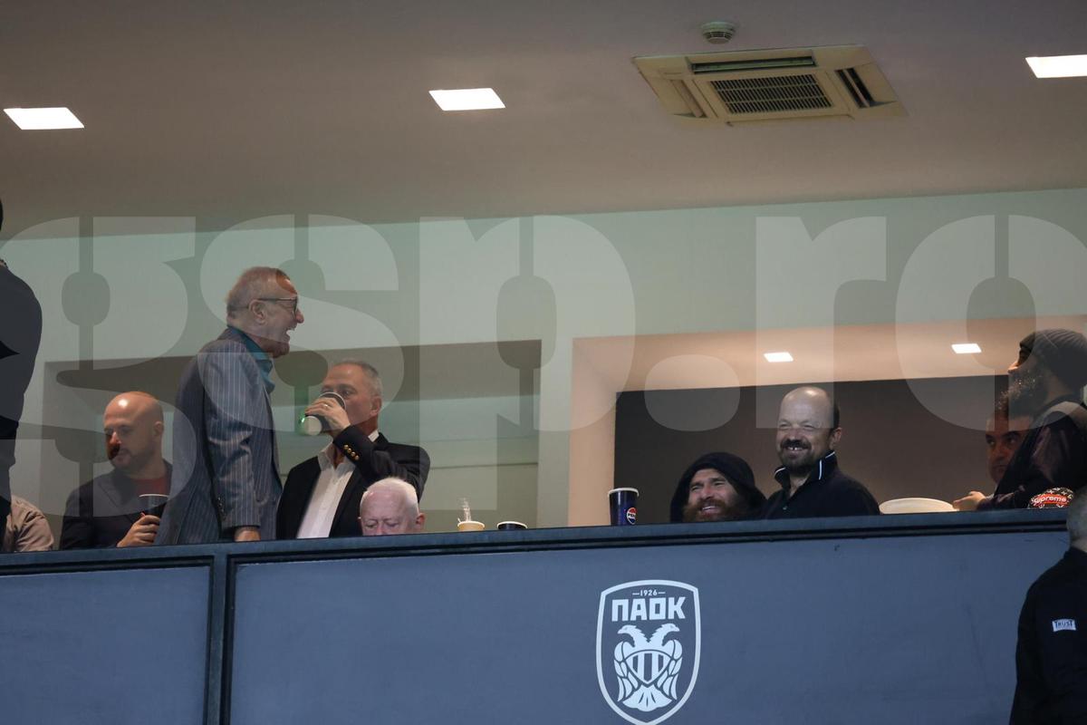 Gigi Becali, imagini senzaționale din loja de la PAOK - FCSB » Surpriză: cine a fost pe stadion lângă patronul campioanei