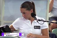 Detaliu curios în timpul meciului Halep - Blinkova: regizorul transmisiunii nu se putea abține!