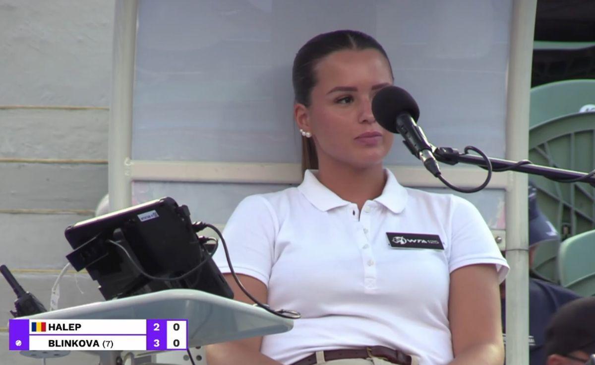 Detaliu curios în timpul meciului Halep - Blinkova: regizorul transmisiunii nu se putea abține!