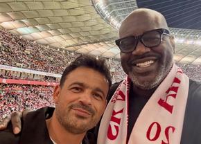 Legendarul Shaquille O'Neal a urmărit din tribune dezastrul trăit de fotbaliștii României la Varșovia