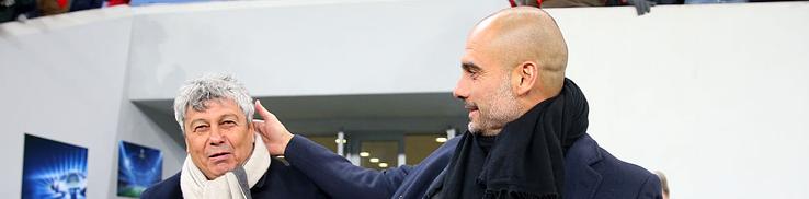 Mircea Lucescu și Pep Guardiola. Foto: Imago