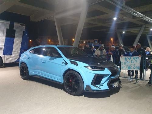 Adrian Mititelu Jr a venit la CSU Craiova - FCU Craiova cu un Lamborghini Urus. Foto: Eduard Apostol