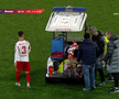 Alexandru Matei s-a accidentat grav în UTA - FCSB // FOTO: captură Prima Sport