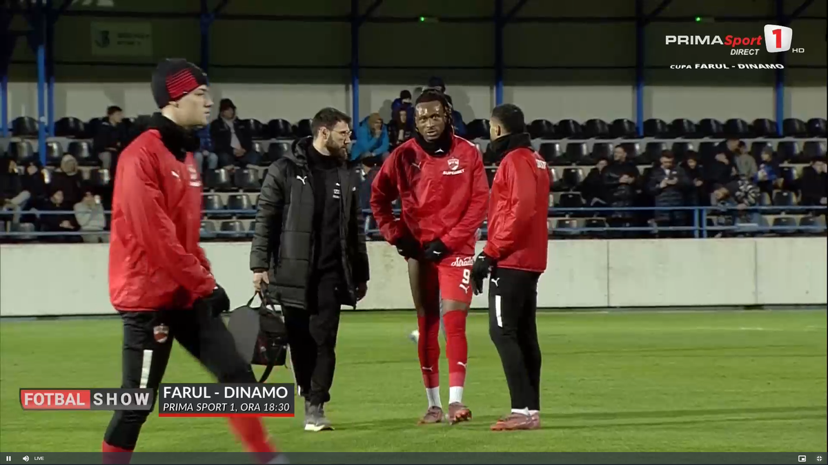 Mamadou Karamoko s-a accidentat la încălzire înainte de Farul - Dinamo