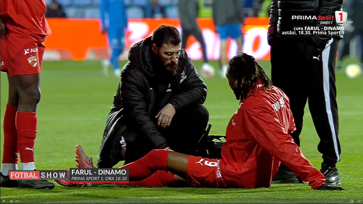 Mamadou Karamoko s-a accidentat la încălzire înainte de Farul - Dinamo