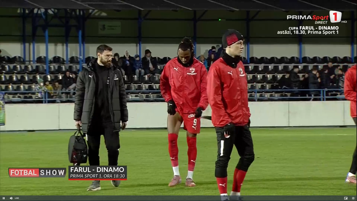 Mamadou Karamoko s-a accidentat la încălzire înainte de Farul - Dinamo