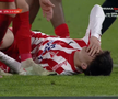 Alexandru Matei s-a accidentat grav în UTA - FCSB // FOTO: captură Prima Sport