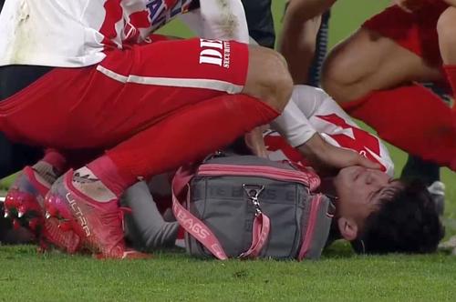 Alexandru Matei s-a accidentat grav în UTA Arad - FCSB // FOTO: captură Prima Sport