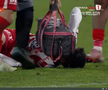 Alexandru Matei s-a accidentat grav în UTA - FCSB // FOTO: captură Prima Sport