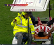 Alexandru Matei s-a accidentat grav în UTA - FCSB // FOTO: captură Prima Sport