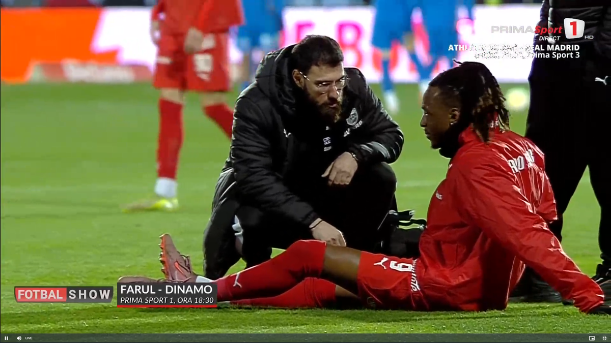 Mamadou Karamoko s-a accidentat la încălzire înainte de Farul - Dinamo