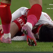 Alexandru Matei s-a accidentat grav în UTA - FCSB // FOTO: captură Prima Sport