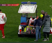 Alexandru Matei s-a accidentat grav în UTA - FCSB // FOTO: captură Prima Sport