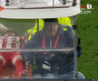 Alexandru Matei s-a accidentat grav în UTA - FCSB // FOTO: captură Prima Sport