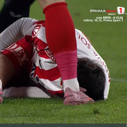 Alexandru Matei s-a accidentat grav în UTA - FCSB // FOTO: captură Prima Sport
