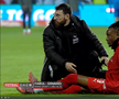Mamadou Karamoko s-a accidentat la încălzire înainte de Farul - Dinamo // FOTO: captură Prima Sport