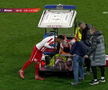 Alexandru Matei s-a accidentat grav în UTA - FCSB // FOTO: captură Prima Sport
