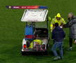 Alexandru Matei s-a accidentat grav în UTA - FCSB // FOTO: captură Prima Sport