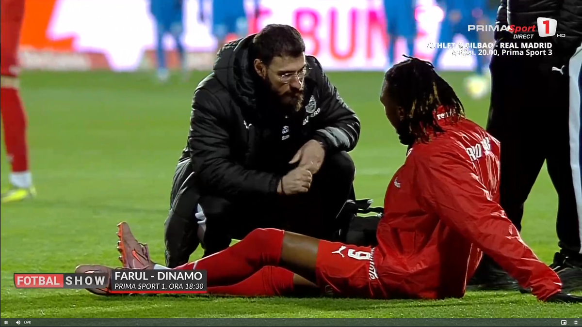 Mamadou Karamoko s-a accidentat la încălzire înainte de Farul - Dinamo