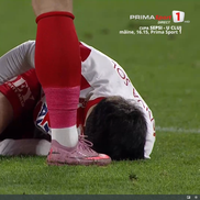 Alexandru Matei s-a accidentat grav în UTA - FCSB // FOTO: captură Prima Sport