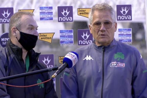 Ladislau Boloni (dreapta), antrenor Panathinaikos // foto: captură NovaSports