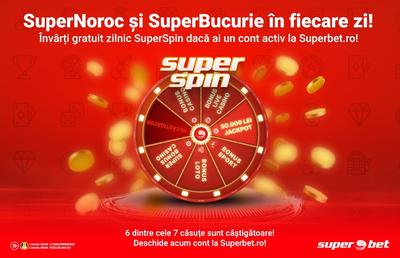 SuperSpin, SuperHit! Jucătorii online Superbet învârt gratuit zilnic Roata SuperNorocului!
