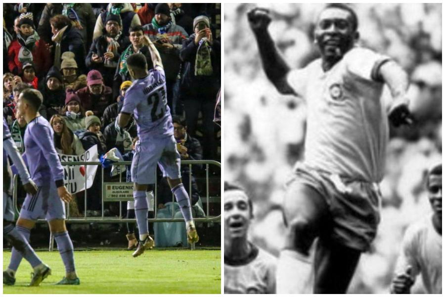 Rodrygo (stânga) a sărbătorit ca Pele (dreapta) Real Madrid, victorie chinuită pe terenul unei formații de liga a patra, în faza 16-imilor Cupa Regelui