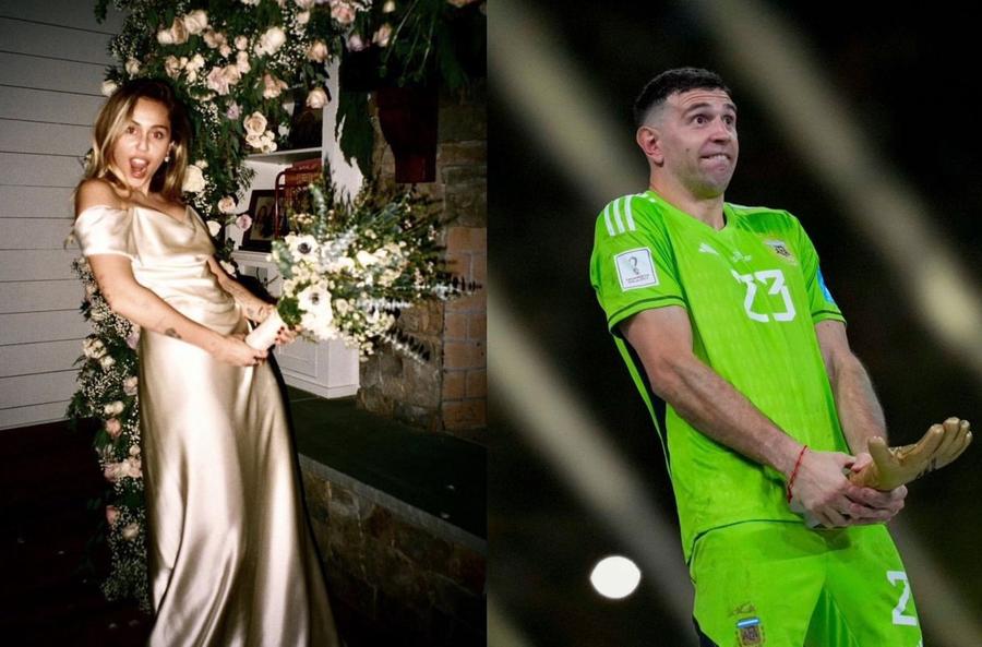 Sursă foto: Twitter Miley Cyrus a imitat gestul nesportiv făcut de Emiliano Martinez, iar fanii au reacționat: „Ce s-a schimbat Dibu!”