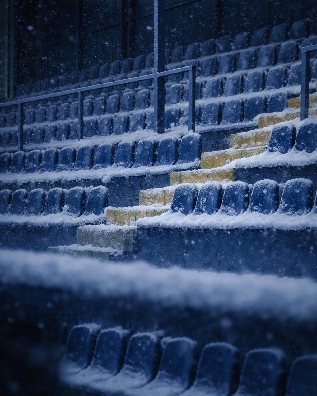 Superliga, îngropată în zăpadă! Cum ar arăta meciurile din România într-un scenariu de iarnă extremă