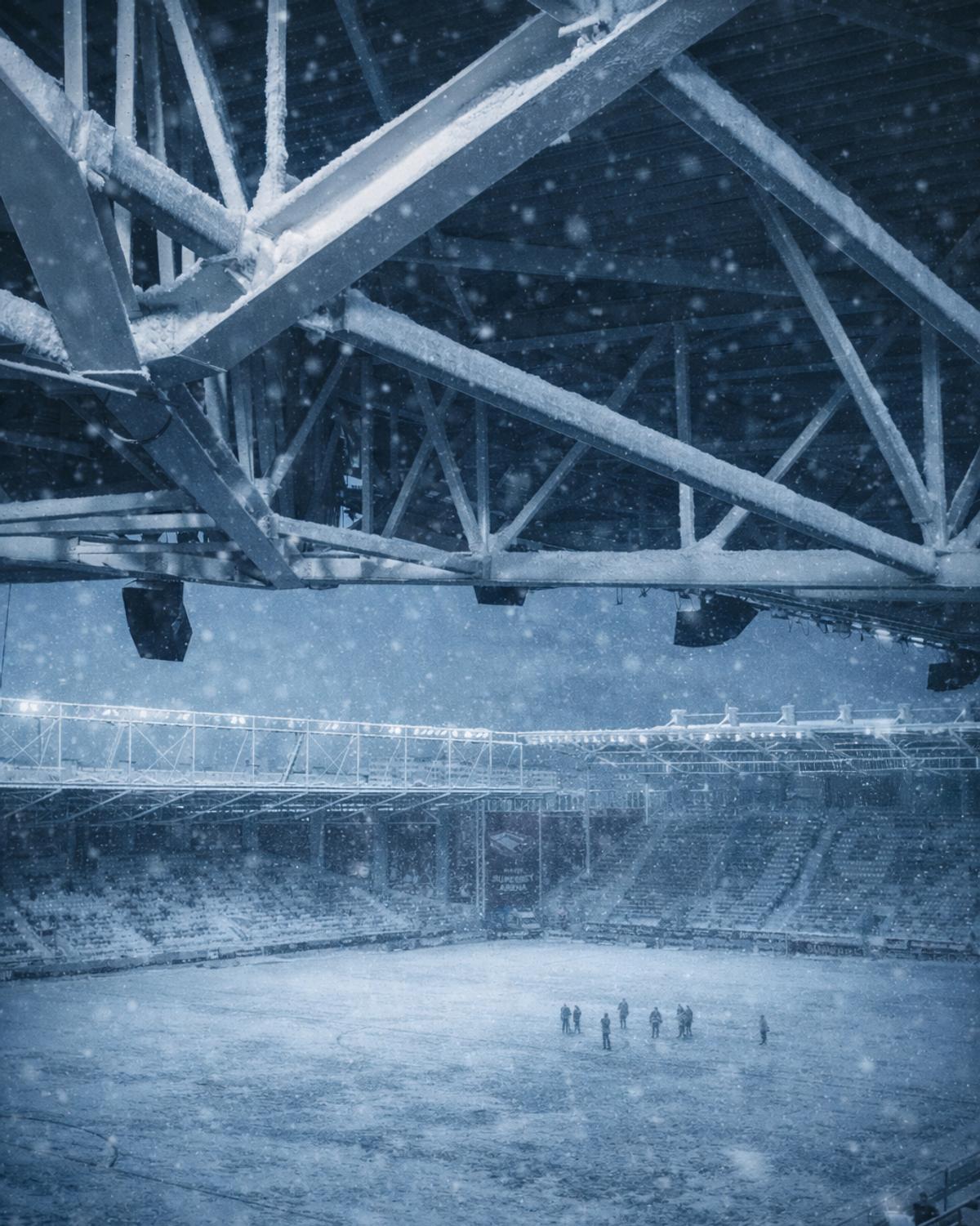 Superliga, îngropată în zăpadă! Cum ar arăta meciurile din România într-un scenariu de iarnă extremă