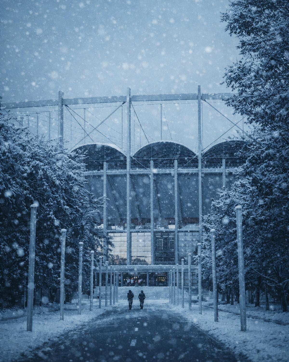 Superliga, îngropată în zăpadă! Cum ar arăta meciurile din România într-un scenariu de iarnă extremă